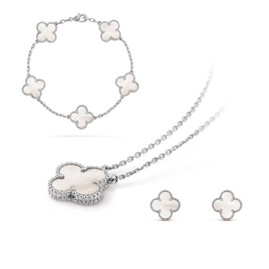 COLLEZIONE TRIFOGLIO CELESTE | BIANCO ARGENTO